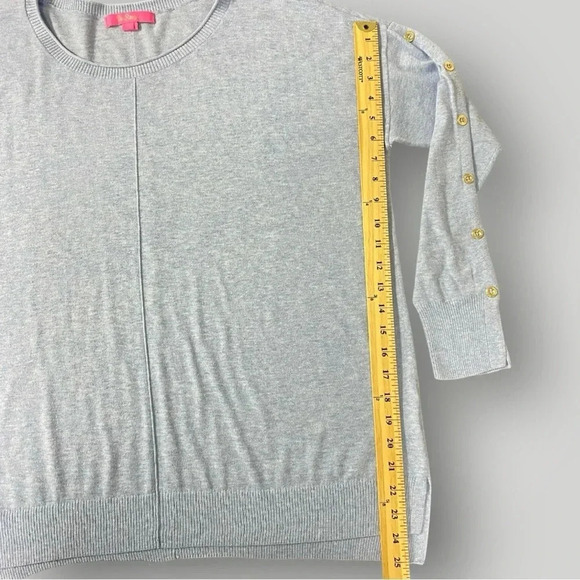 Lilly Pulitzer lightweight Sweater Button Blue Sz L - Picture 4 of 9